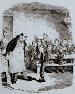 Workhouse scene from Oliver Twist